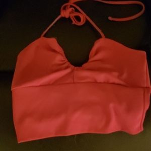 Pink back less summer top